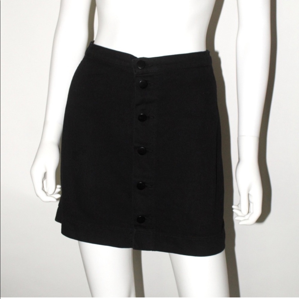 A-line Button Up Denim Skirt